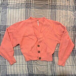 Free People Women's Peach Sweater Cardigan Size Small
